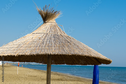 thatched beach umbrella