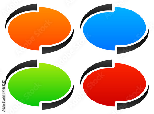 Circle, oval, ellipse design elements / backgrounds. vector grap