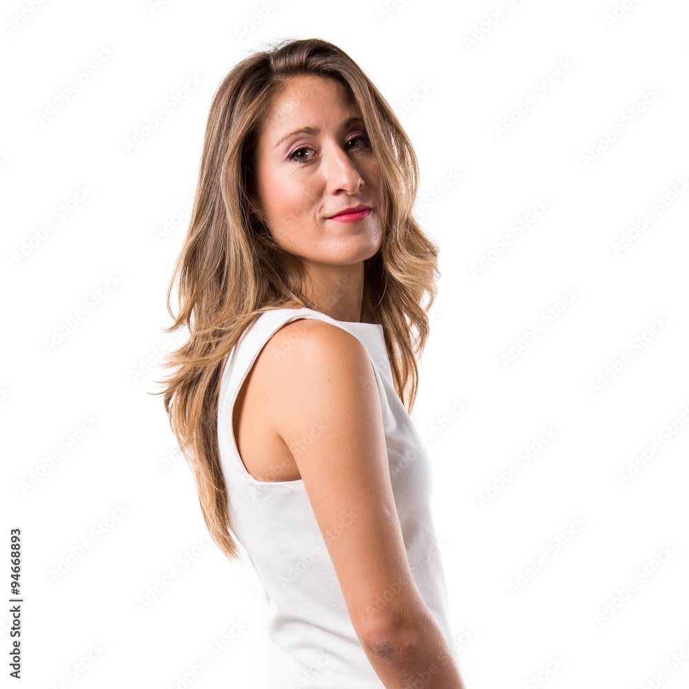 Pretty woman in studio