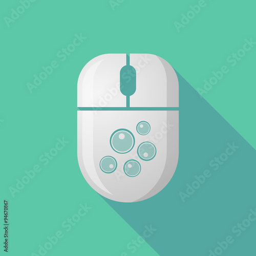Wireless long shadow mouse icon with oocytes