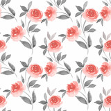 Pattern of Roses 4. Watercolor background in vector