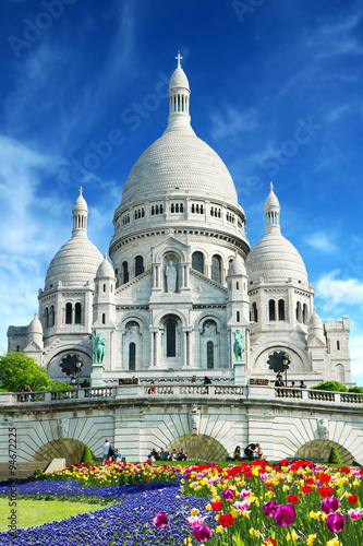 Photography Basilica Sacre Coeur in Montmartre in Paris, France