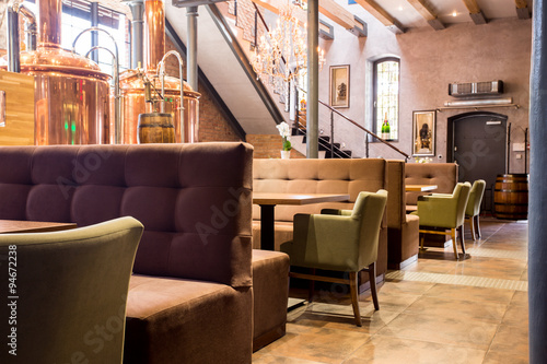 Obraz na płótnie Empty modern restaurant interior