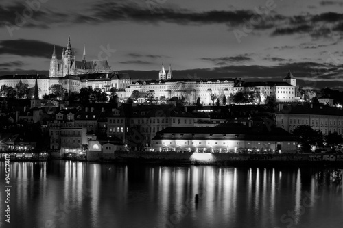 Prague in Czech Republic. View of Prague Castle  Hradcany  and the Cathedral.