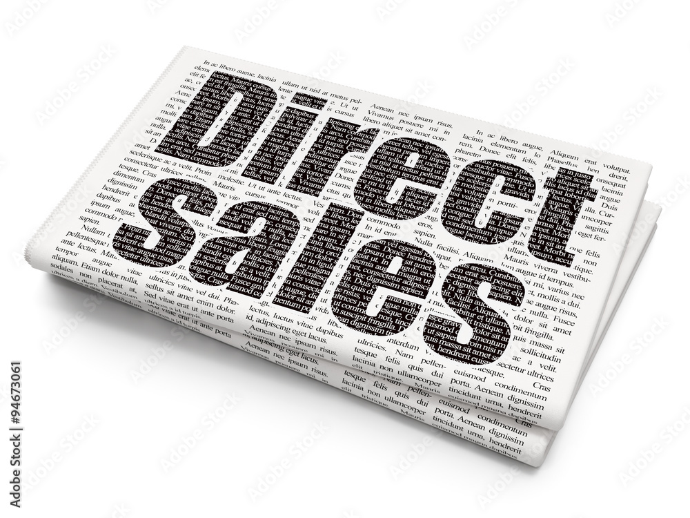 Marketing concept: Direct Sales on Newspaper background Marketing concept: Direct Sales on Newspaper background