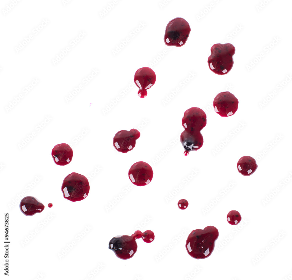 Drops jam, isolated on a white background. Drops jam, isolated on a white background.