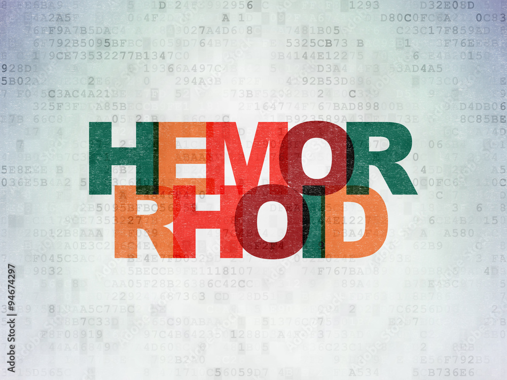 Healthcare concept: Hemorrhoid on Digital Paper background Healthcare concept: Hemorrhoid on Digital Paper background