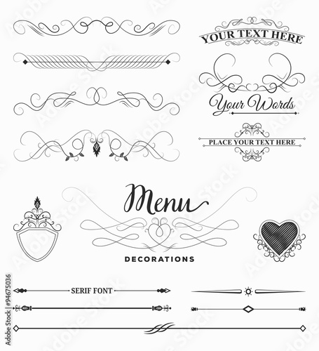 Calligraphic Design Elements and Decorations
