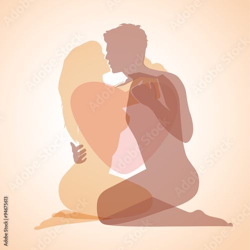 loving couple in embrace