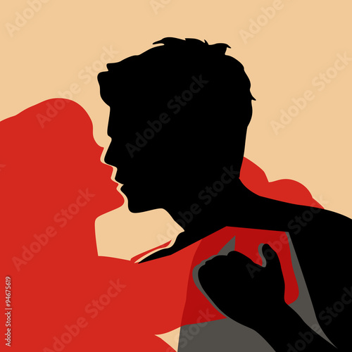 loving couple in embrace