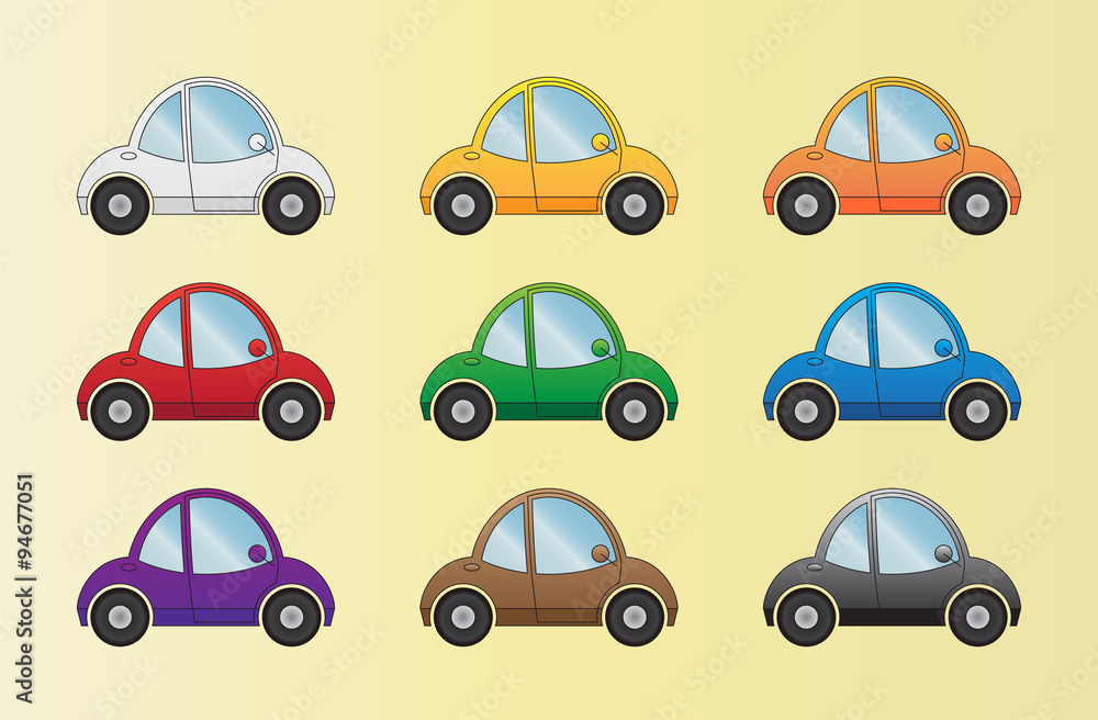 Fototapeta premium Cartoon cars set