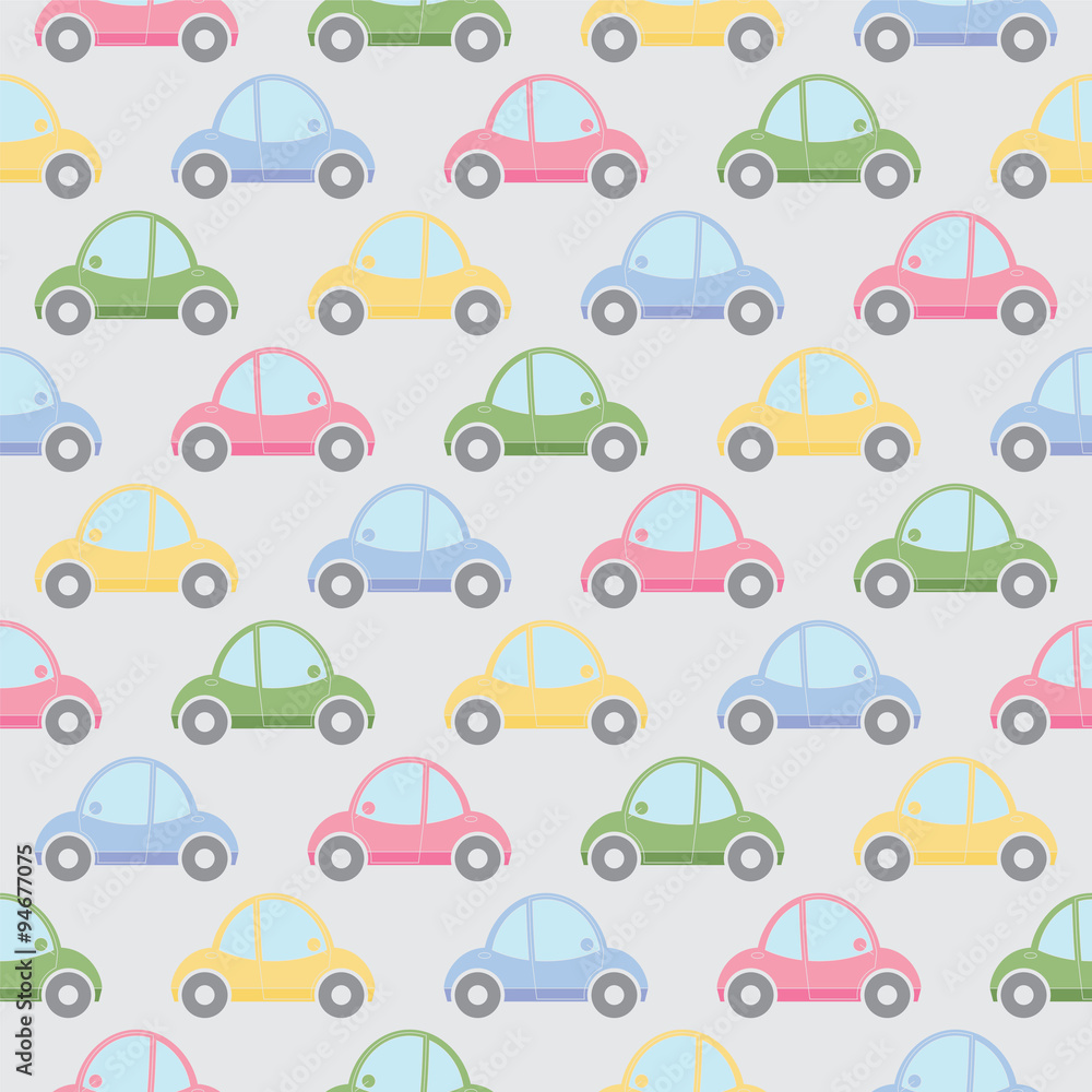 Seamless pattern of cartoon cars