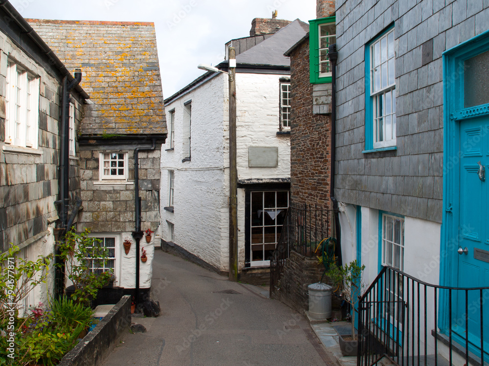 Charming village lane in Port Isaac in north Cornwall