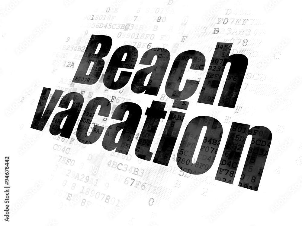 Travel concept: Beach Vacation on Digital background