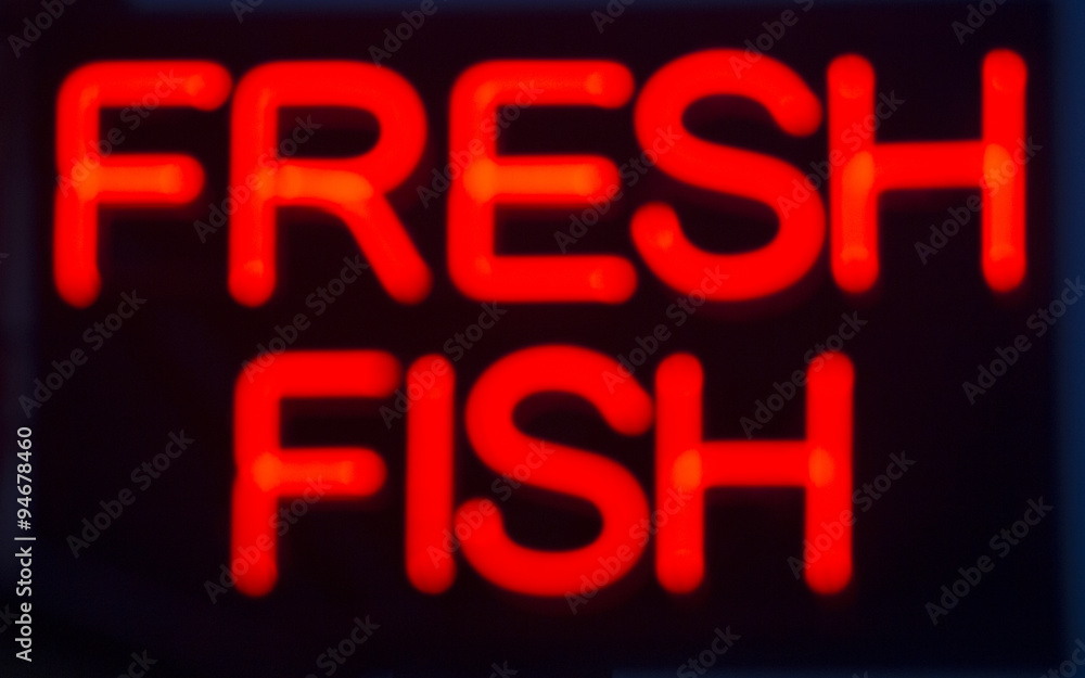 Fresh fish neon sign Fresh fish neon sign