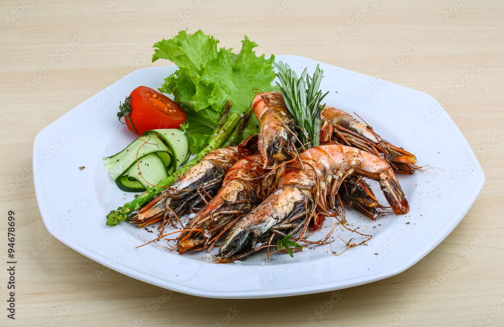 Grilled tiger prawns Grilled tiger prawns