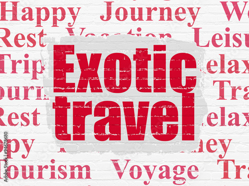 Travel concept  Exotic Travel on wall background