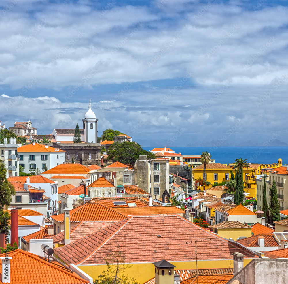 Obraz premium Madeira island, Portugal. Seafront houses of Funchal.