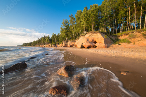 Fototapeta Naklejka Na Ścianę i Meble -  Sand beach and sea in Latvia in summer.