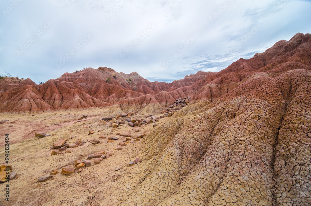 Naklejka premium Another planet like terrain of Tatacoa desert 