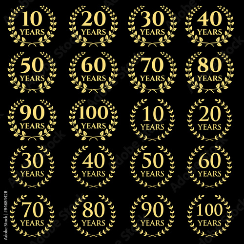 10-100 anniversary laurel wreath icon