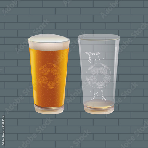 Background with Beer and Soccer Ball