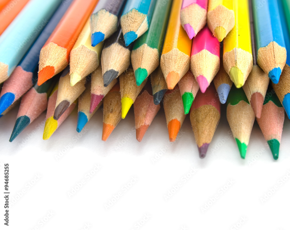 color pencils above white