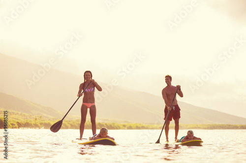Family Stand Up Paddling