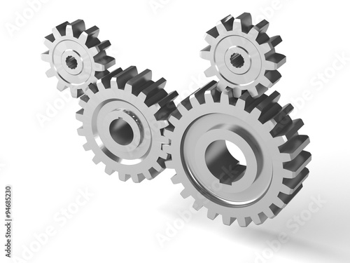 Gears over white background