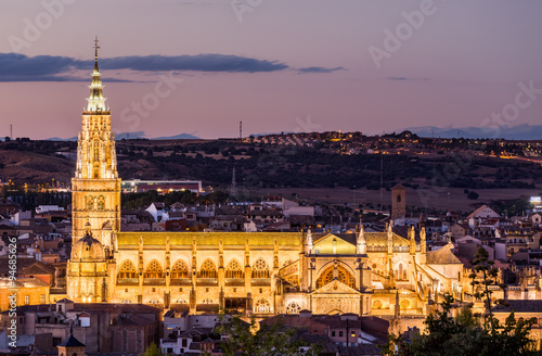 Evening view of Toledo cathedral in Spain