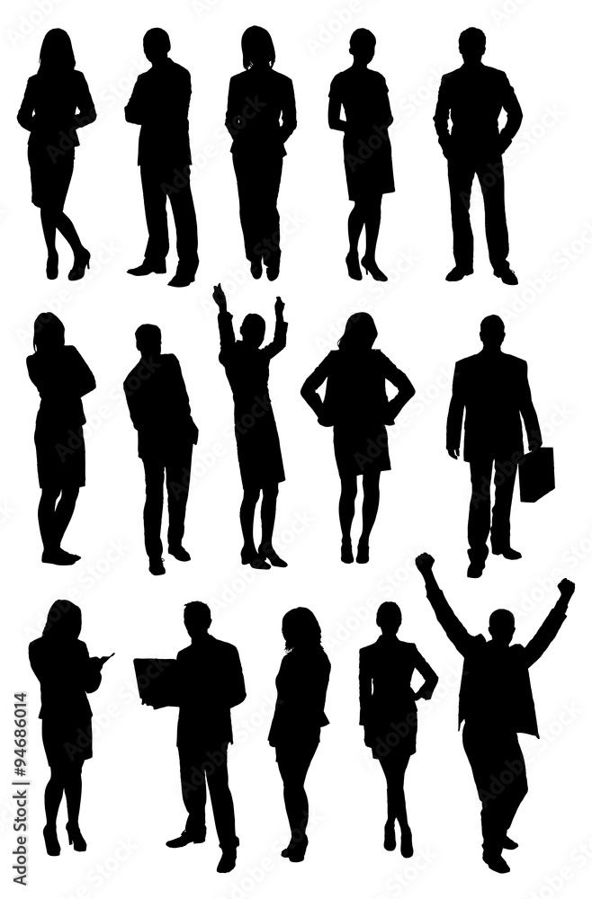 Businesspeople Silhouettes In Various Pose