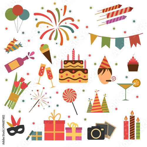 Birthday party icons