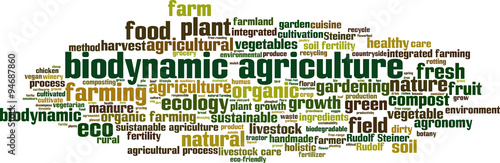 Biodynamic agriculture word cloud concept. Vector illustration photo