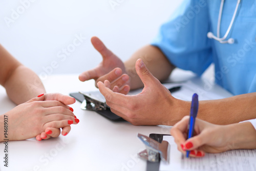 Doctor and patient are discussing something