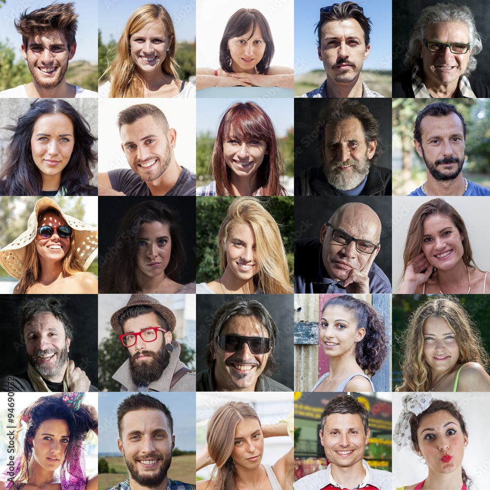composition of diverse people smiling