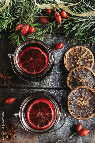 Tea with anise and pomegranate