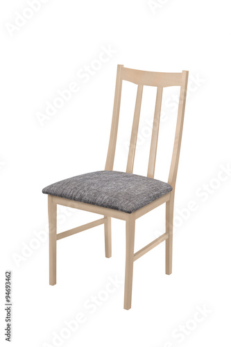 Wooden chair isolated on white background with clipping path