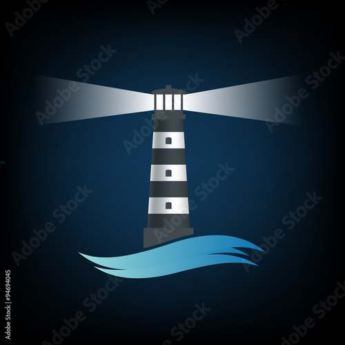 Logo old lighthouse. Vector image.