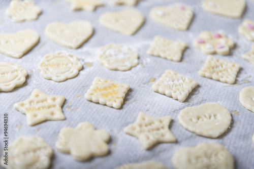 woman making ginger bread cookies in the kitchen