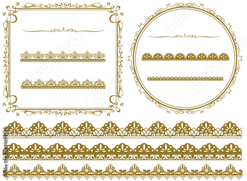 Gold frame set Vector