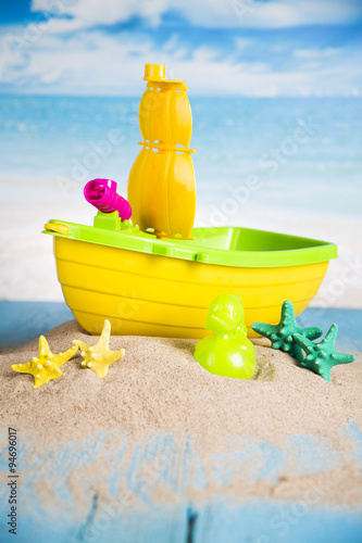 Colorful toys for children Sandbox, holiday 
