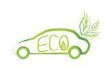 Ecology car green vector design 