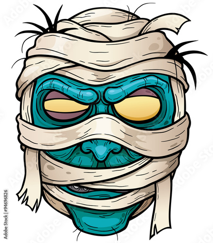 Vector illustration of Cartoon mummy face