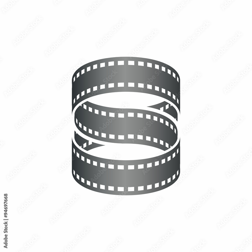 Initial S Infinity film strip logo icon abstract