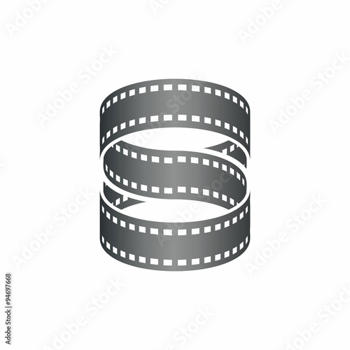 Initial S Infinity film strip logo icon abstract