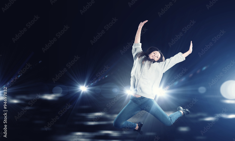 Dancer girl in jump