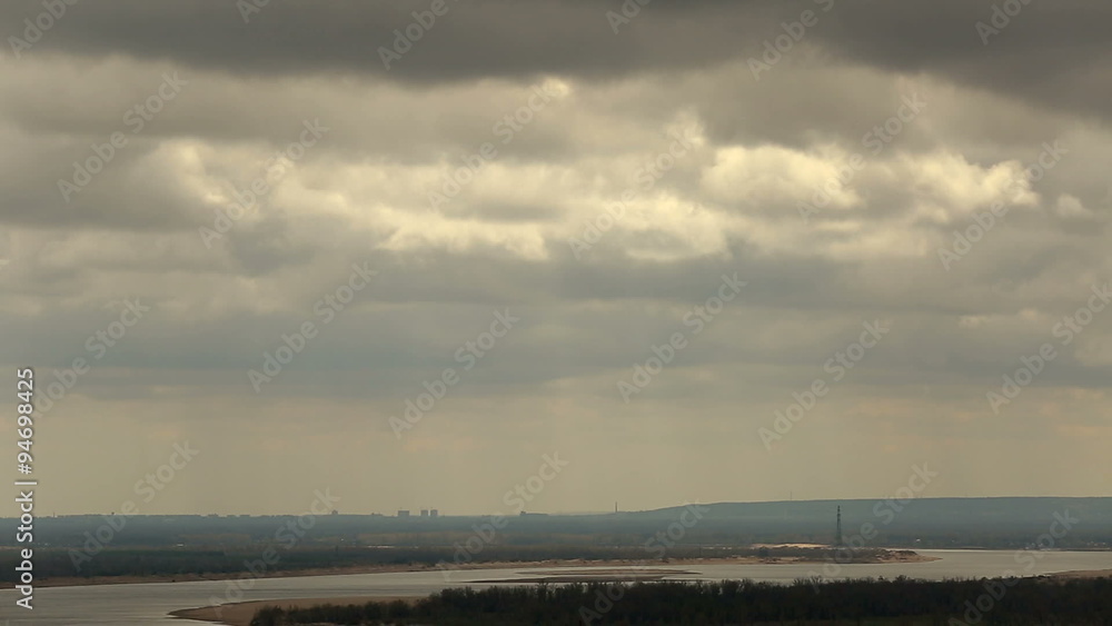 clouds over the river Volga timelapse clouds over the river Volga timelapse