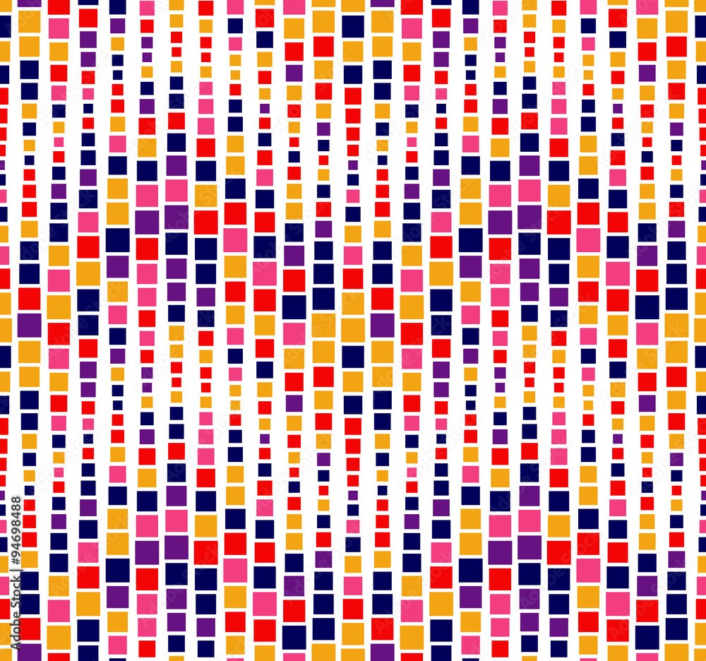 Fototapeta premium Seamless pattern on white background. Has the shape of a wave. Consists of geometric elements. In color.