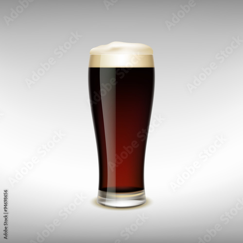 Glass of dark beer