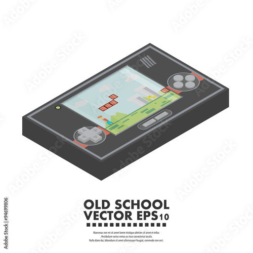 Isometric Old Gadget. Flat vector